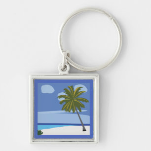 Strandpalmenbaum Urlaubsstrand  Schlüsselanhänger