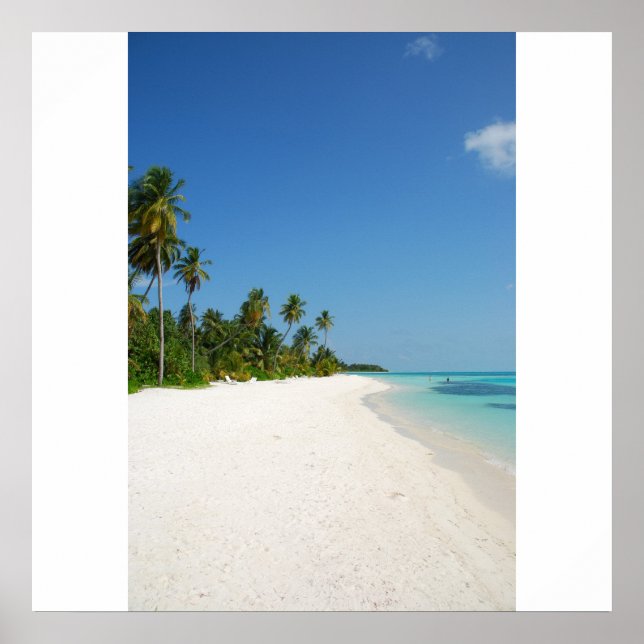 Strandparadies mit Palmen Poster (Vorne)