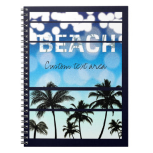 Strandparty Palmen Tropisch Retro Journal Notizblock