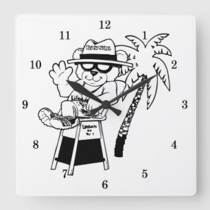 Strandpatrouillen-Wanduhr Quadratische Wanduhr