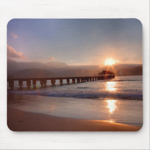 Strandpferd bei Sonnenuntergang, Hawaii Mousepad
