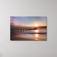 Strandpier bei Sonnenuntergang, Hawaii