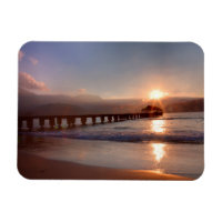Strandpier bei Sonnenuntergang, Hawaii