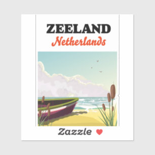 Strandplakat für Seeland Aufkleber