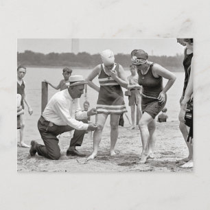 Strandpolizei, 1922. Vintage-Foto Postkarte