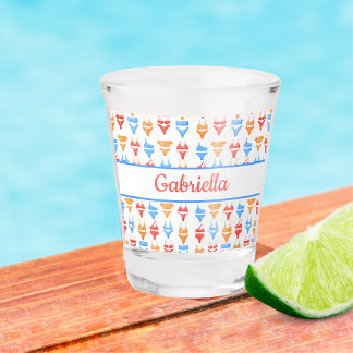 Strandpoolparty Personalisierter Name Junggesellin Schnapsglas