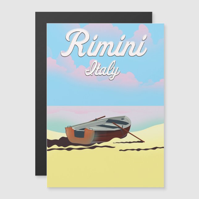 Strandposter Rimini Italien Magnetkarte (Vorne/Hinten)