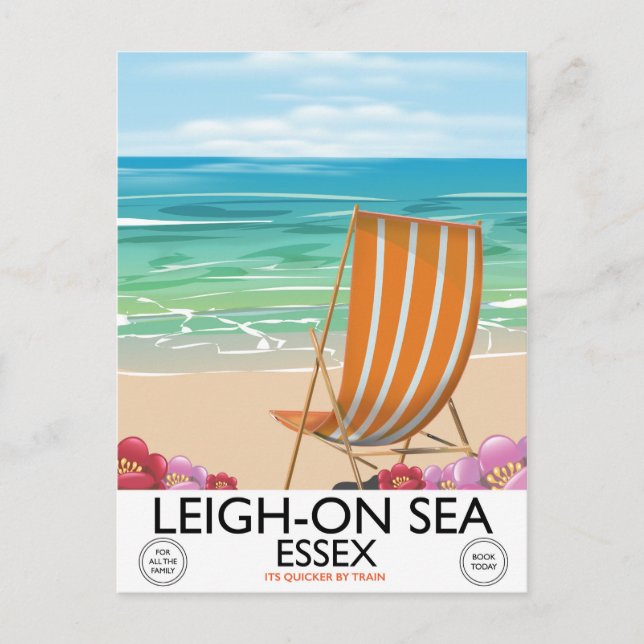 Strandposter von Leigh-on-Sea Essex Postkarte (Vorderseite)