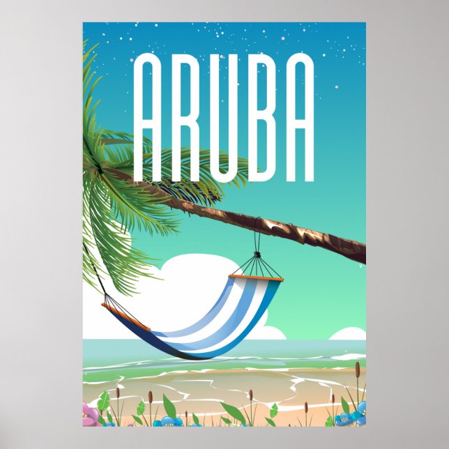 Strandpromenade Aruba Hammock Poster (Vorne)