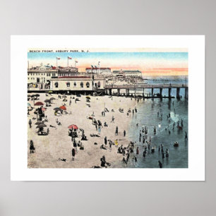 Strandpromenade, Asbury Park NJ, c1930er Vintage Poster