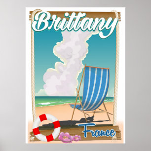 Strandpromenade Bretagne Poster