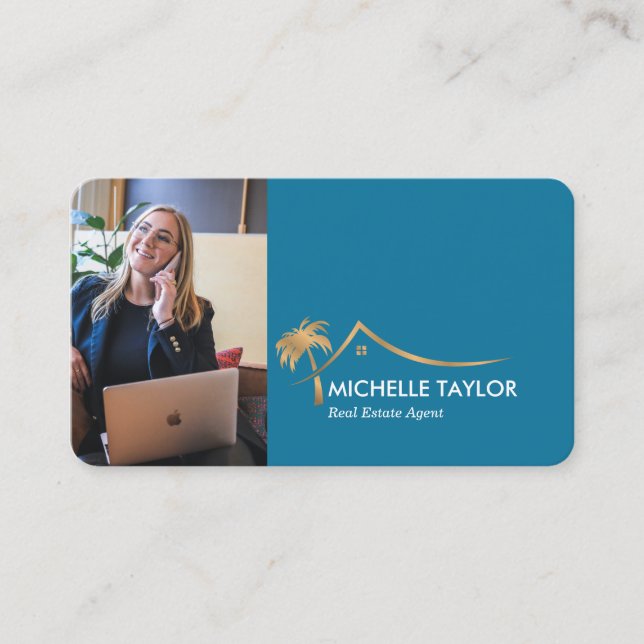 Strandpromenade Immobilien Anwesen Realtor Foto QR Visitenkarte (Vorderseite)