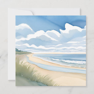 Strandpromenade Küstenozean-Aquarell Karte