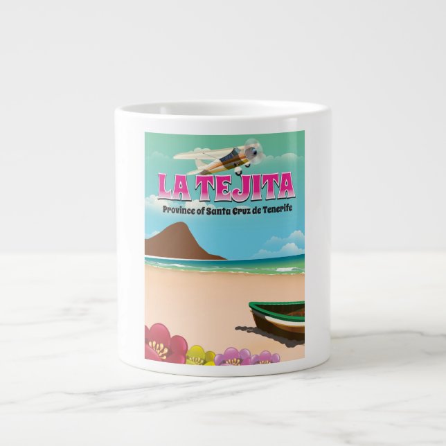 Strandpromenade La Tejita Tenerife Jumbo-Tasse (Vorderseite)