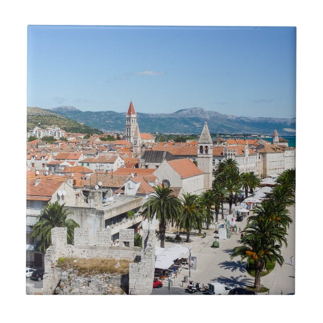 Strandpromenade von Trogir - Dalmatien, Kroatien Fliese (Vorderseite)