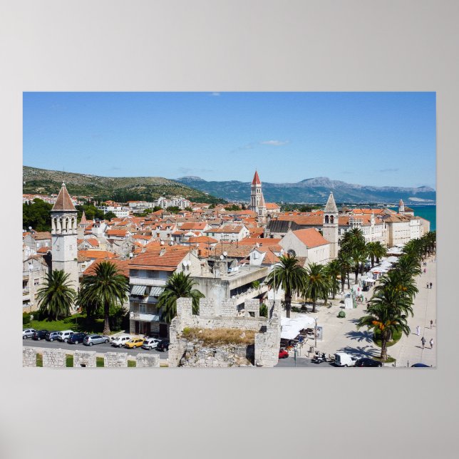 Strandpromenade von Trogir - Dalmatien, Kroatien Poster (Vorne)