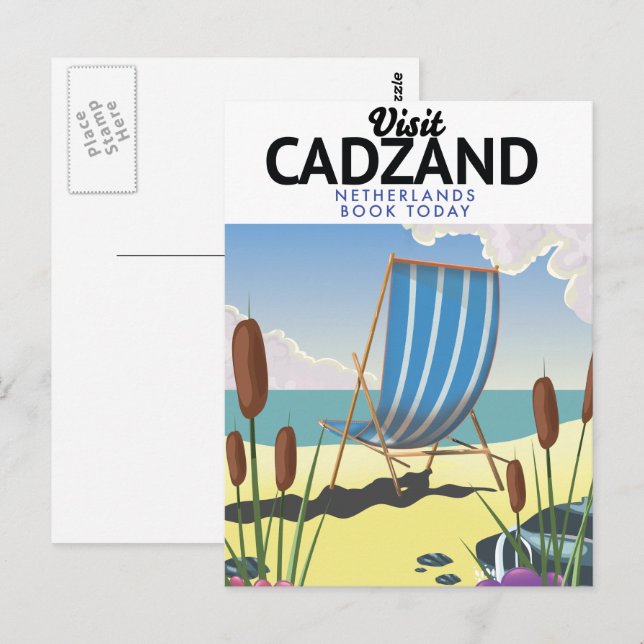 Strandproster von Cadzand Postkarte (Vorne/Hinten)
