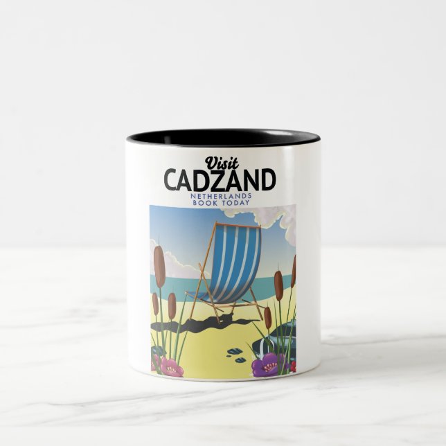 Strandproster von Cadzand Zweifarbige Tasse (Mittel)