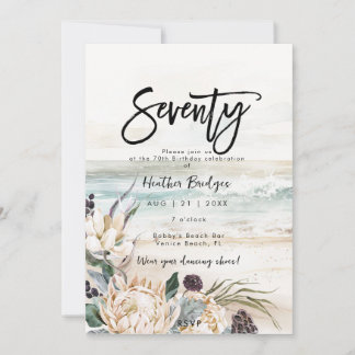 Strandprotea zum 70. Geburtstag Einladung