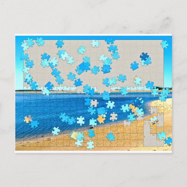 Strandpuzzle Postkarte (Vorderseite)