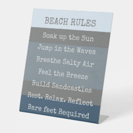 Strandregeln Moderner Farbblock Sockelschild