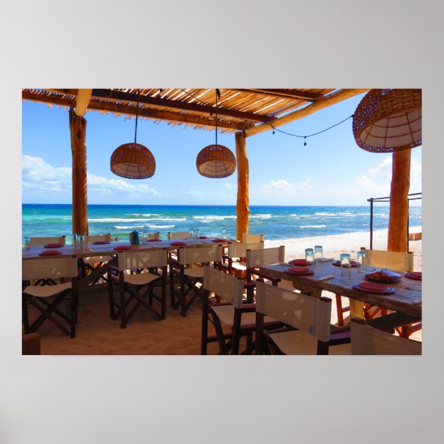 Strandrestaurant an der Riviera Maya Poster (Vorne)