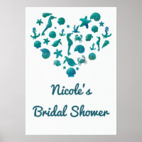 Strandsachen Teal-Wasserfarbe Modernes Banner-Post