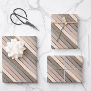 Strandsand Erde Tone Farbstreifen auf Wasserfarbe Geschenkpapier Set