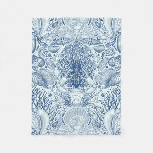 Strandschätze in Blau Fleecedecke