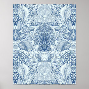 Strandschätze in Blau Poster