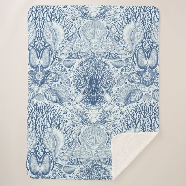 Strandschätze in Blau Sherpadecke (Vorderseite)