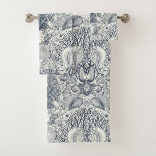 Strandschätze, Muscheln, Krabben, Korallen und Mee Badhandtuch Set