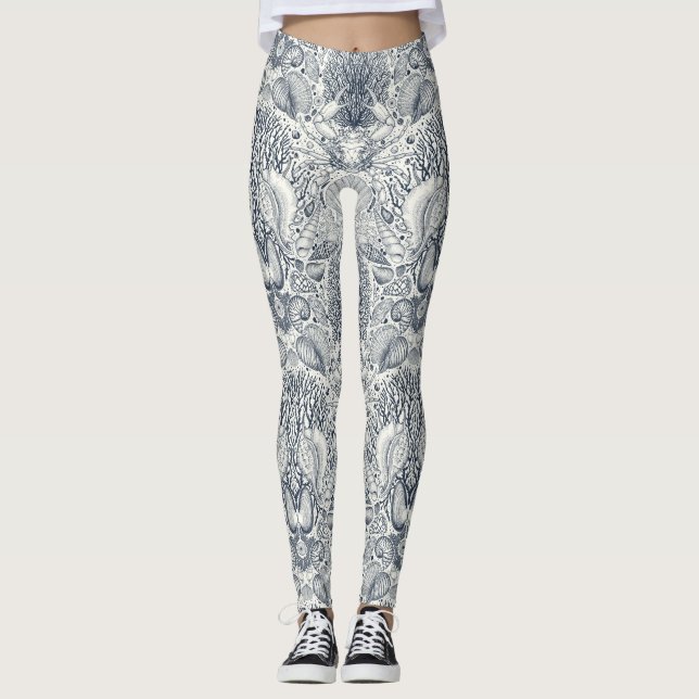Strandschätze, Muscheln, Krabben, Korallen und Mee Leggings (Vorderseite)