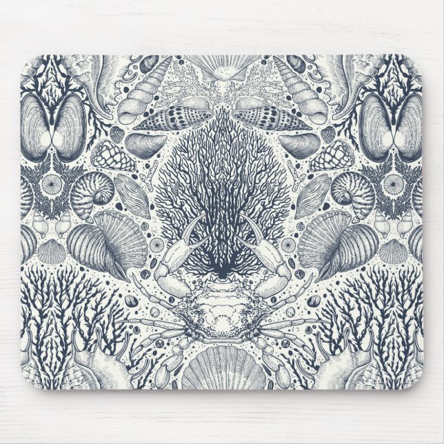 Strandschätze, Muscheln, Krabben, Korallen und Mee Mousepad (Vorne)