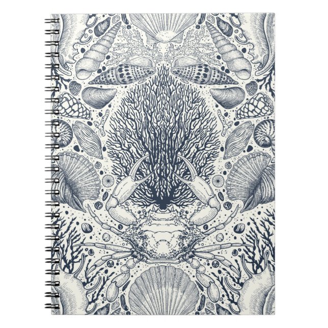 Strandschätze, Muscheln, Krabben, Korallen und Mee Notizblock (Vorderseite)