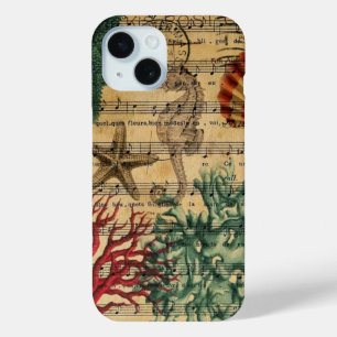Strandschicke Küstenkorallenseashell-Seepferd iPhone 15 Hülle