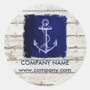 Strandschicker Holz nautischer Marinebanker Runder Aufkleber