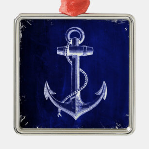 Strandschicker nautischer Marinebanker Silbernes Ornament