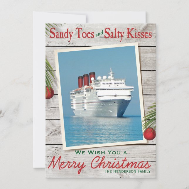 Strandschild Weihnachtskarte Feiertagskarte (Vorderseite)