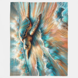 Strandschildkröte Zeichnend, harte Pastete Fleecedecke