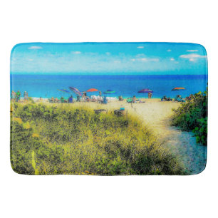 Strandschirme am Meer Badematte