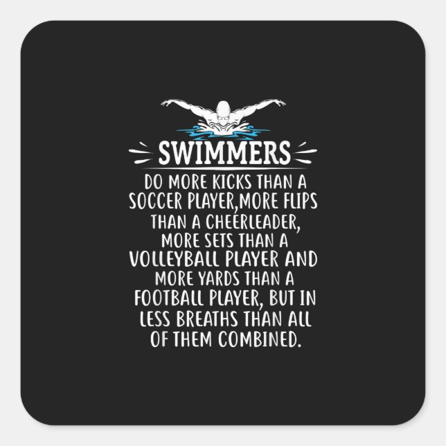 Strandschwimmer Schwimmen Geschenke für Männer Fra Quadratischer Aufkleber (Vorderseite)