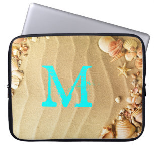 Strandseashells-Hawaii-Monogramm 15" Laptop-Kasten Laptopschutzhülle