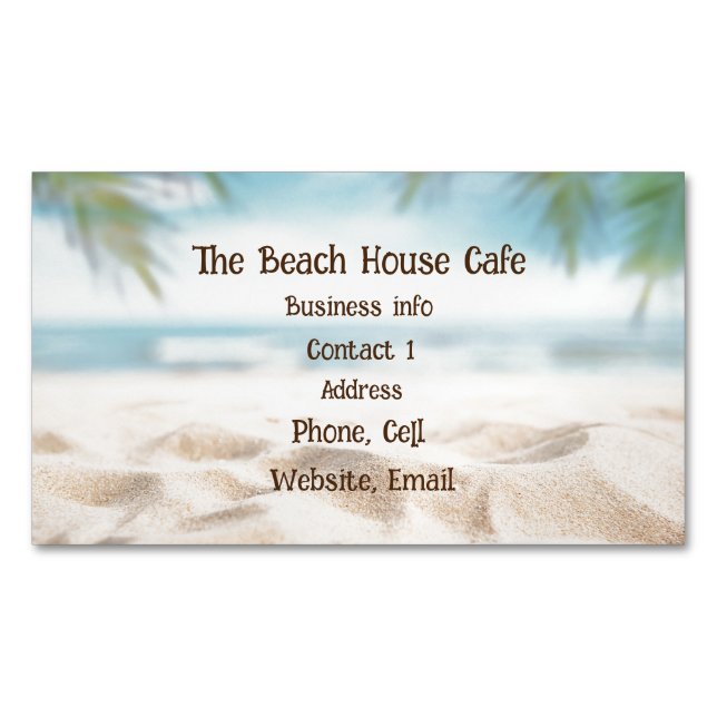 Strandsee Aquarell Meer Sand Magnetische Visitenkarte (Vorderseite)