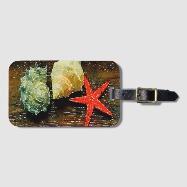 Strandseegarnelenfisch an der Küste Gepäckanhänger (Vorderseite (Horizontal))
