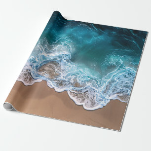 Strandshoreline-Wellen dekoupage Geschenkpapier