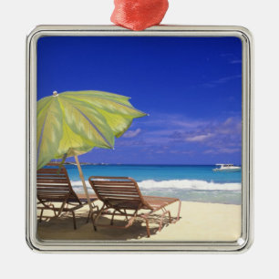 Strandsonnenschirm, Abaco, Bahamas Silbernes Ornament