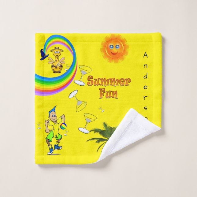 Strandspass Gelbes Badezimmer Handtuch Sets (Waschlappen)