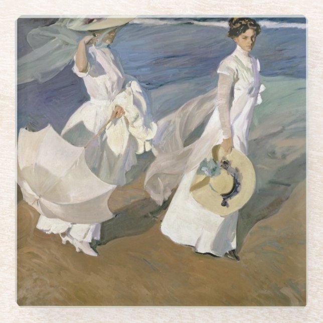 Strandspaziergang 1909 glasuntersetzer (Vorderseite)