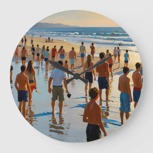 Strandspaziergang Große Wanduhr